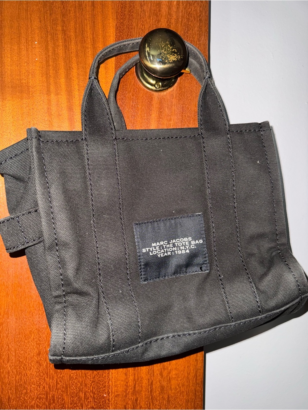 Marc Jacobs Black Canvas Mini Tote Bag